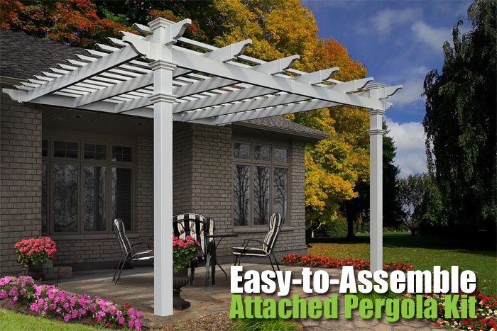 Easy-to-Assemble Attached Pergola Kit