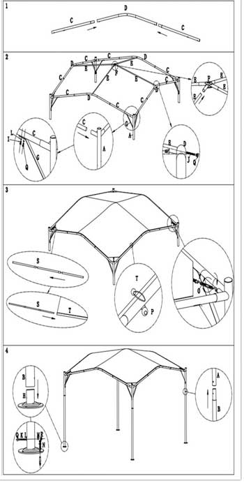 Canopy Gazebo Assembly Instructions Diagram