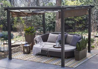 Coolaroo Portable Pergola Provides Shade and Structure for an Outdoor Room and is Quick and Easy to Set Up