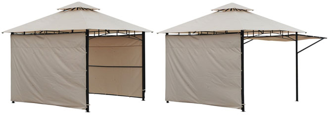 Outsunny Expandable Gazebo with Side Walls that Flip Up or Down 