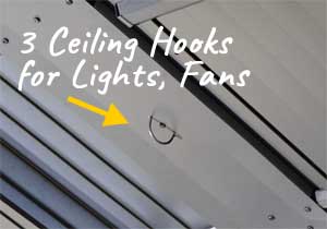 Gazebo has 3 Ceiling Hooks for Hanging Lights, Fans, Speakers, etc..