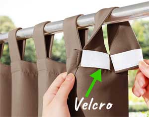 Outdoor Gazebo Curtains with Velcro Tabs