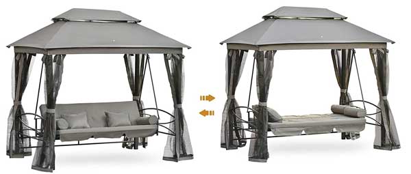 Gazebo Chair Swing to Bed Conversion