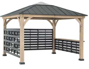 DIY Hot Tub Gazebo Kit with Side Privacy Walls and Sit-up Bar