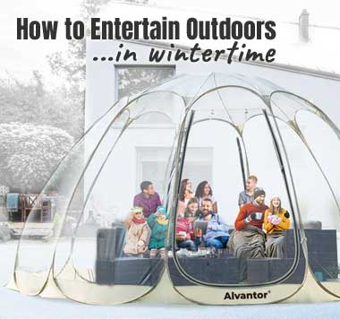 How to Entertain Outdoors During Winter - in a Pop-up Bubble Gazebo