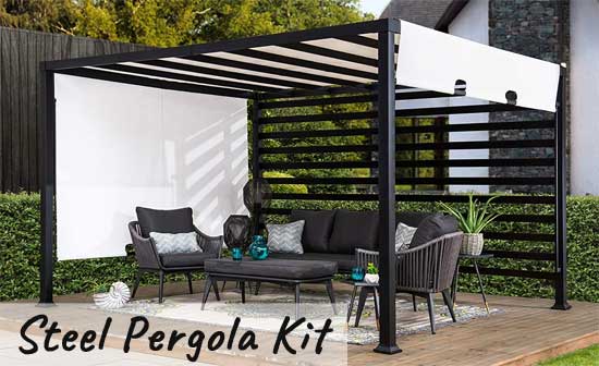 Modern Steel Pergola Kit that You Assemble Yourself