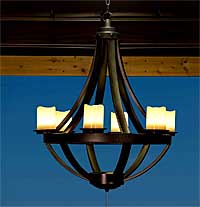 Outdoor Chandelier with LED Candles, Battery-Operated, No Electrical Wiring Needed