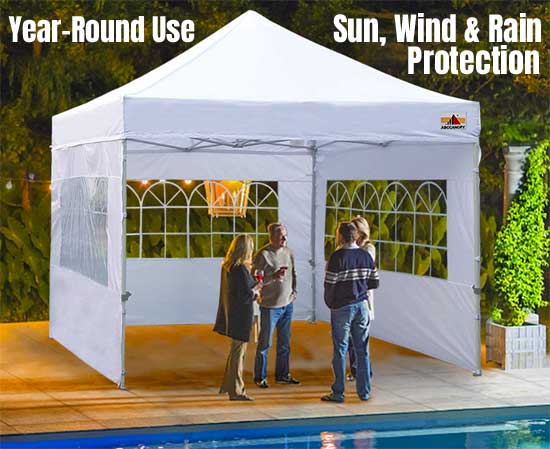 Outdoor Gazebo for Winter or Summer - with Sun, Rain and Wind Protection