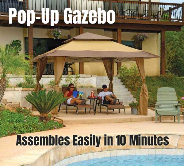 Pop Up Gazebo Assembles Easily in 10 Minutes