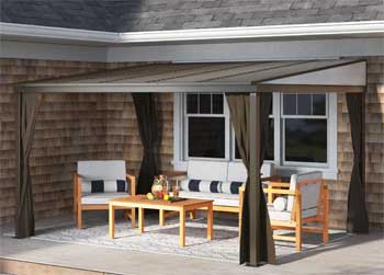 Sojag Portland Outdoor Gazebo Mounted to Wall, Outdoor Living Room