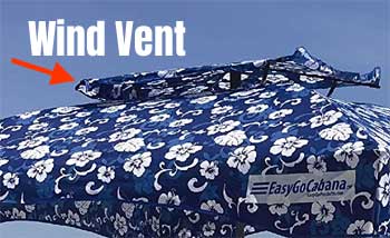 Top Wind Vent on Beach Tent to Keep Structure Stable